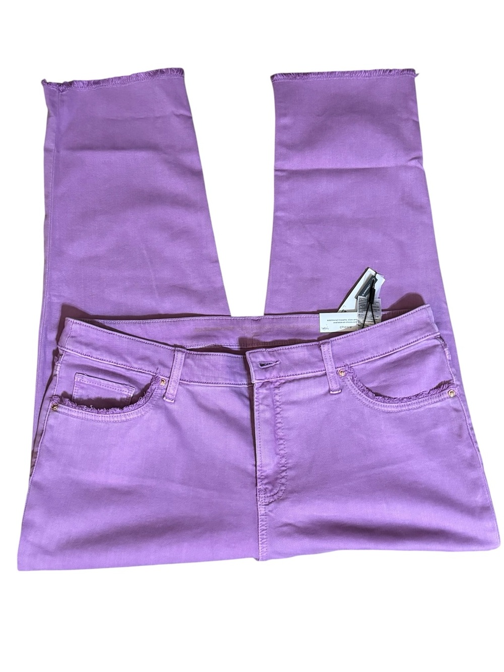 Chico's Lavender Frayed Crop Jeans